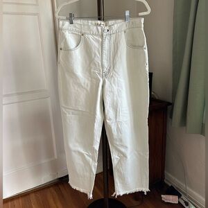 NWT Madewell Tapered Wide-Leg Frayed Jean Light Wash Size 31